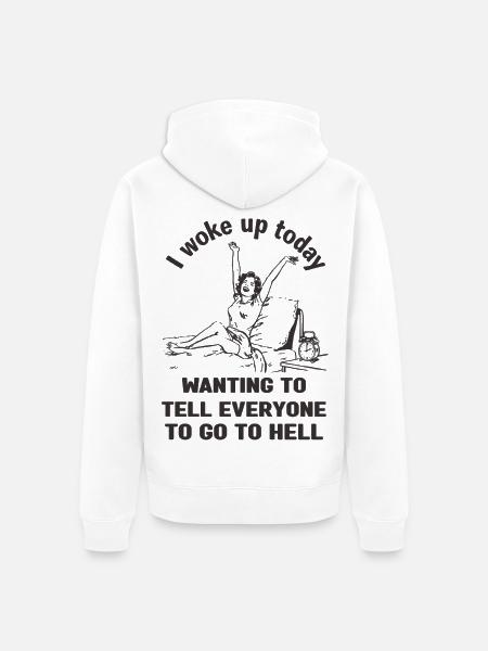 I woke up.... - Unisex Premium Bio Zip Hoodie - Weiß