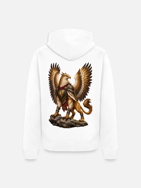 Kriegsadler Rüstung - Unisex Premium Bio Zip Hoodie - Weiß