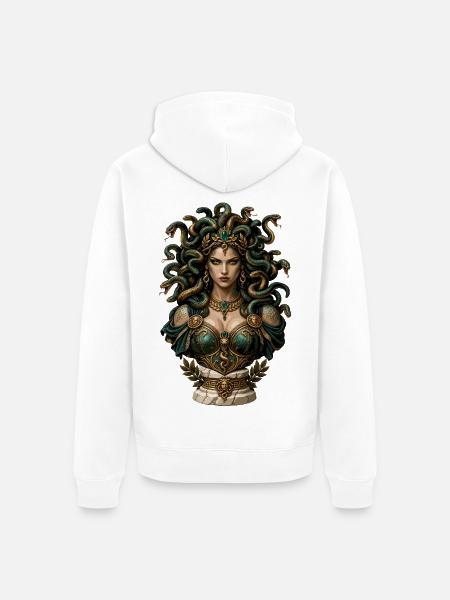 Medusa Krone der Schlangen - Unisex Premium Bio Zip Hoodie - Weiß