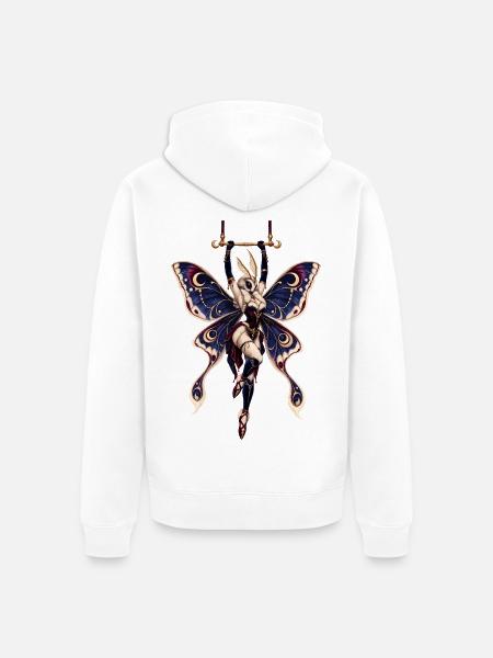 Schmetterlingsakrobatik im Zirkus - Unisex Premium Bio Zip Hoodie - Weiß