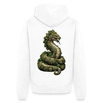 Jade Drachen mit Lianen - Unisex Premium Bio Zip Hoodie - Weiß - Hinten - Thijin (182cm)