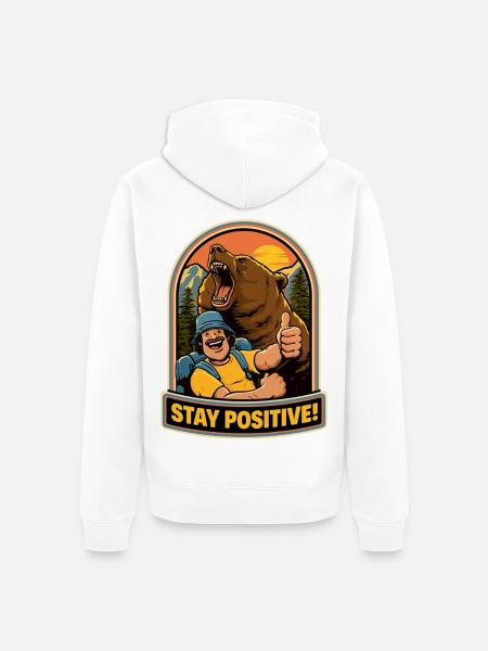 Stay positive.... - Unisex Premium Bio Zip Hoodie - Weiß