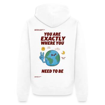 You patter! - Unisex Premium Bio Zip Hoodie - Weiß - Hinten - Thijin (182cm)
