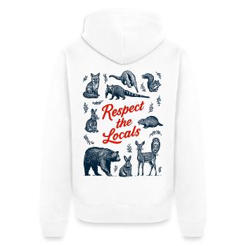 Respekt vor Tieren! - Unisex Premium Bio Zip Hoodie - Weiß - Hinten - Thijin (182cm)