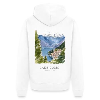 Comer See - Unisex Premium Bio Zip Hoodie - Weiß - Hinten - Thijin (182cm)