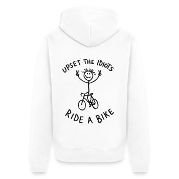 Ride a bike - Unisex Premium Bio Zip Hoodie - Weiß - Hinten - Thijin (182cm)