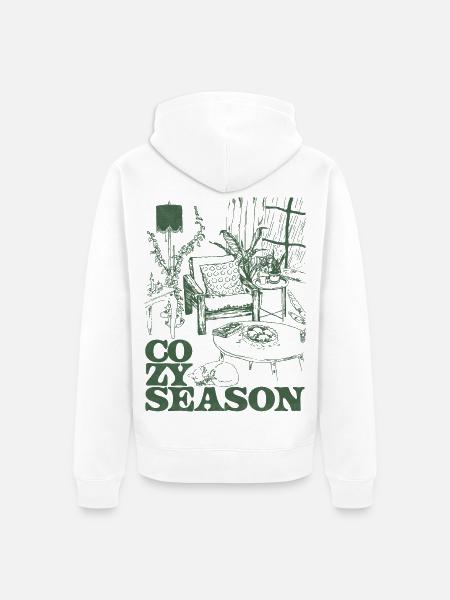 GEMÜTLICHE SAISON - Unisex Premium Bio Zip Hoodie - Weiß