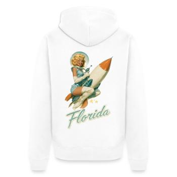 Retro Florida - Unisex Premium Bio Zip Hoodie - Weiß - Hinten - Thijin (182cm)