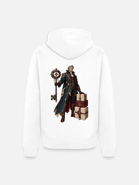 Runenmagier mit Geschenken - Unisex Premium Bio Zip Hoodie - Weiß