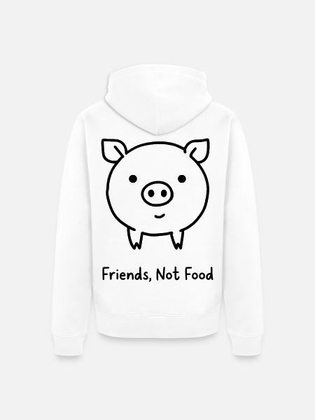 Friends Not Food Pig - Unisex Premium Bio Zip Hoodie - Weiß