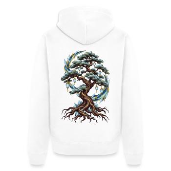 Kristallbaum der Nacht - Unisex Premium Bio Zip Hoodie - Weiß - Hinten - Thijin (182cm)