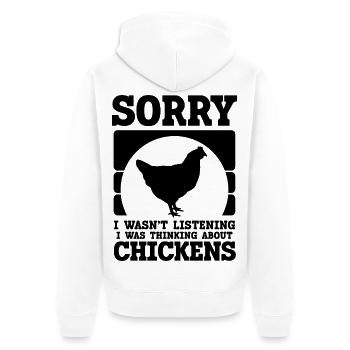 Huhn Spruch Humor - Unisex Premium Bio Zip Hoodie - Weiß - Hinten - Thijin (182cm)