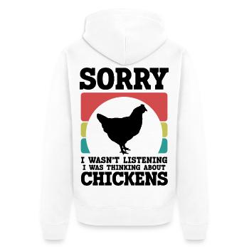 Huhn Spruch Retro-Style - Unisex Premium Bio Zip Hoodie - Weiß - Hinten - Thijin (182cm)