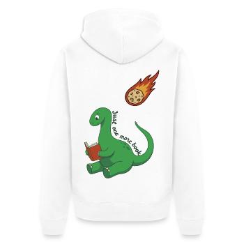 Nur noch ein Buch Dinosaurier - Unisex Premium Bio Zip Hoodie - Weiß - Hinten - Thijin (182cm)