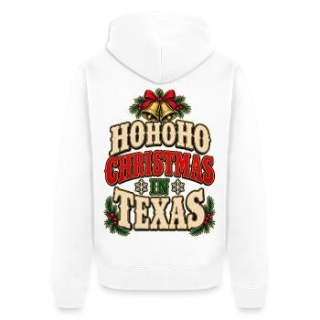 HoHoHo Weihnachten in Texas - Unisex Premium Bio Zip Hoodie - Weiß - Hinten - Thijin (182cm)