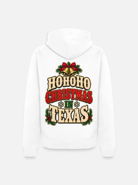 HoHoHo Weihnachten in Texas - Unisex Premium Bio Zip Hoodie - Weiß