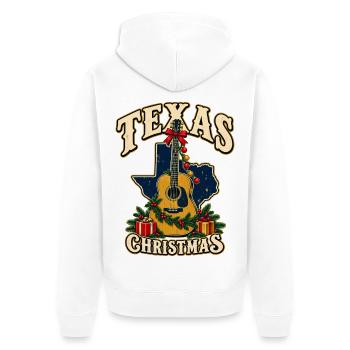 Texas Christmas Gitarre - Unisex Premium Bio Zip Hoodie - Weiß - Hinten - Thijin (182cm)