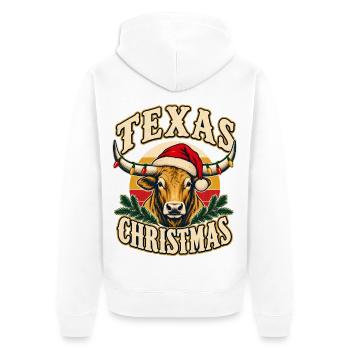 Texas Christmas Longhorn Santa - Unisex Premium Bio Zip Hoodie - Weiß - Hinten - Thijin (182cm)
