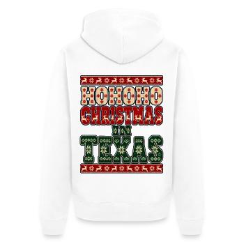 HoHoHo Weihnachten in Texas - Unisex Premium Bio Zip Hoodie - Weiß - Hinten - Thijin (182cm)