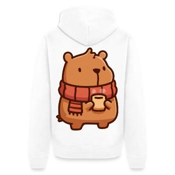 Kapybara-kleines Nagetier - Unisex Premium Bio Zip Hoodie - Weiß - Hinten - Thijin (182cm)