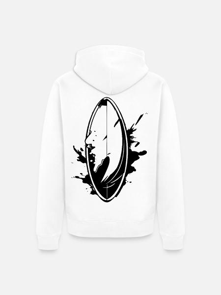 Surfbrett Streetart - Unisex Premium Bio Zip Hoodie - Weiß