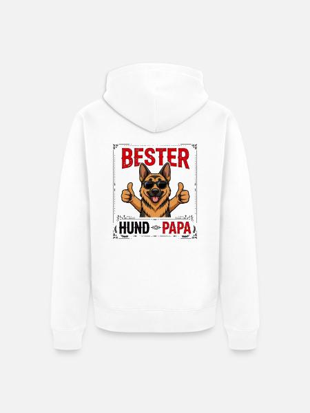 Bester Hund Papa Deutscher Schäferhund - Unisex Premium Bio Zip Hoodie - Weiß