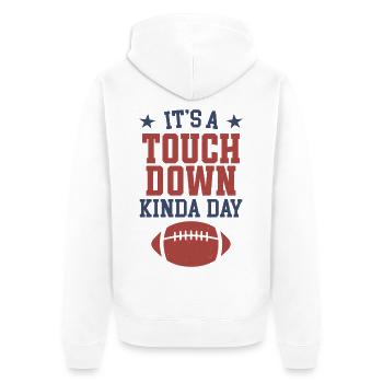 Es ist eine Art Touchdown-Tag - Unisex Premium Bio Zip Hoodie - Weiß - Hinten - Thijin (182cm)
