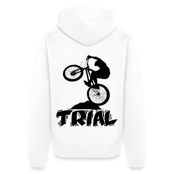Bike Trial - vélo - Veste à capuche bio Premium Unisexe - blanc - Dos - Thijin (182cm)
