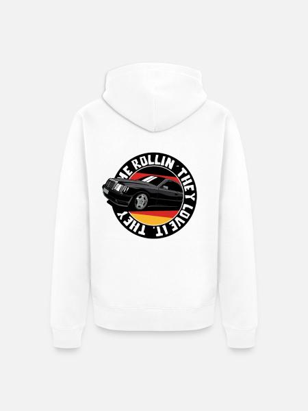 Mi vedi guidare nella mia macchina - Felpa con cappuccio ecologica premium unisex - bianco