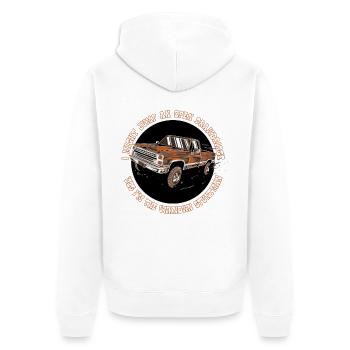 Colt Seavers - Camion - et chanson thème - Parodie - Veste à capuche bio Premium Unisexe - blanc - Dos - Thijin (182cm)