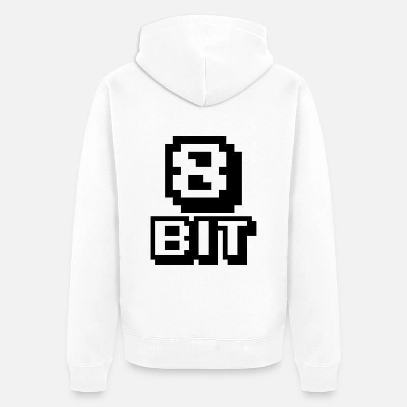 8-Bit-Computer - Unisex Premium Bio Zip Hoodie - Weiß