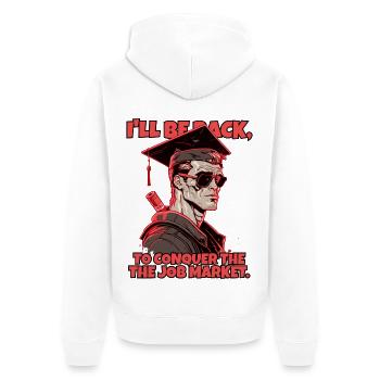 Cyborg-Roboter mit High-School-Abschluss - Unisex Premium Bio Zip Hoodie - Weiß - Hinten - Thijin (182cm)
