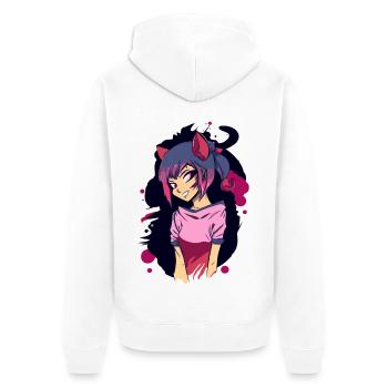 Cosplay - Veste à capuche bio Premium Unisexe - blanc - Dos - Thijin (182cm)