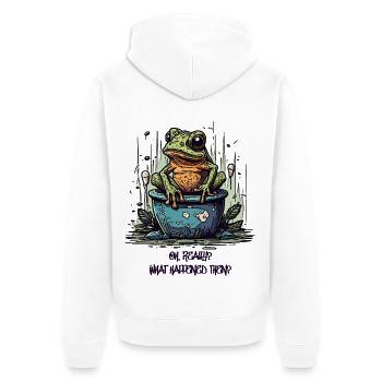 The Really Interested Frog in the Pond - Unisex Premium Organic Zip Hoodie - white - Back - Thijin (182cm)