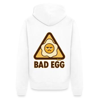 Bad egg with a bad mood - Unisex Premium Organic Zip Hoodie - white - Back - Thijin (182cm)