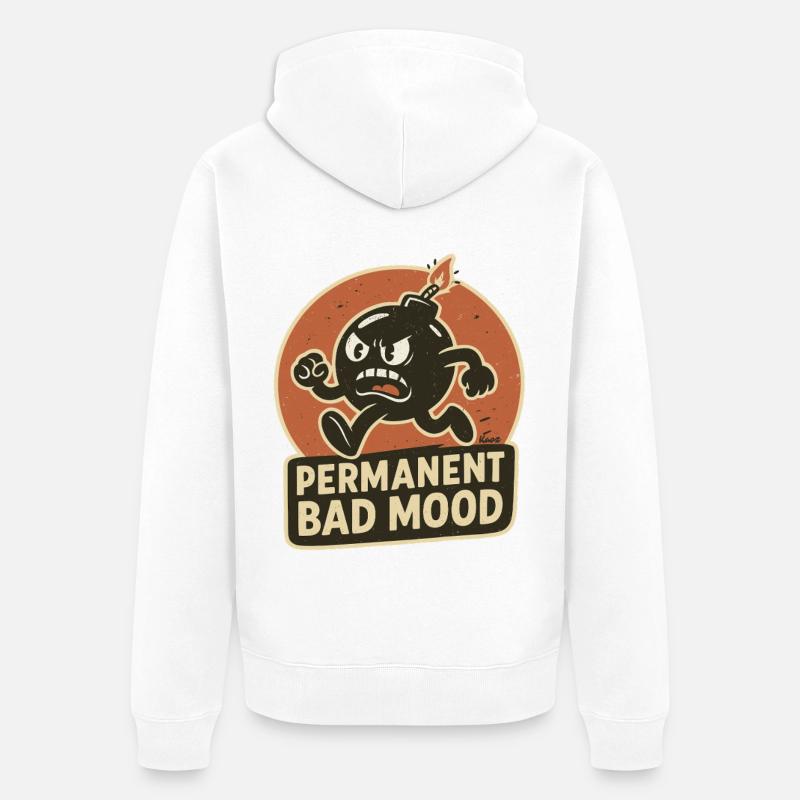 Wütende Bombe: Immer schlechte Laune - Unisex Premium Bio Zip Hoodie - Weiß