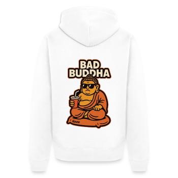Bain Bouddha avec lunettes de soleil et mug - Veste à capuche bio Premium Unisexe - blanc - Dos - Thijin (182cm)