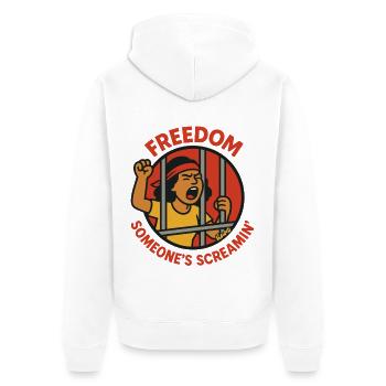 Cri de liberté - Veste à capuche bio Premium Unisexe - blanc - Dos - Thijin (182cm)