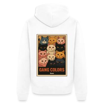 Couleurs du gang - Cats Gang - Veste à capuche bio Premium Unisexe - blanc - Dos - Thijin (182cm)