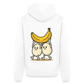 Teamwork – Two eggs and a banana - Unisex Premium Organic Zip Hoodie - white - Back - Thijin (182cm)