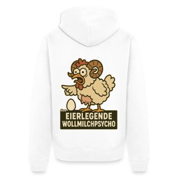Stressed chicken with horns and wild look - Unisex Premium Organic Zip Hoodie - white - Back - Thijin (182cm)