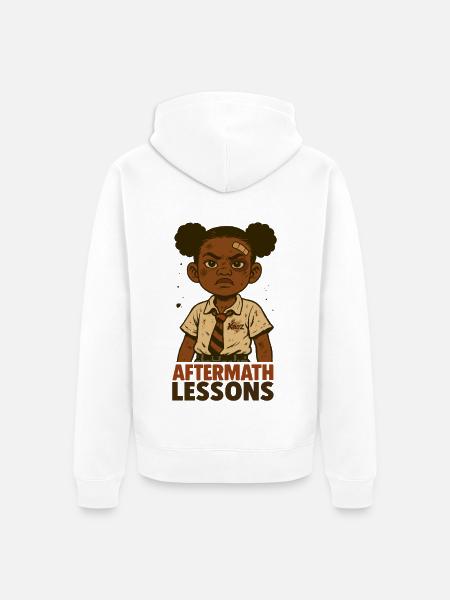 Starkes Schulmädchen mit Pflaster - Unisex Premium Bio Zip Hoodie - Weiß