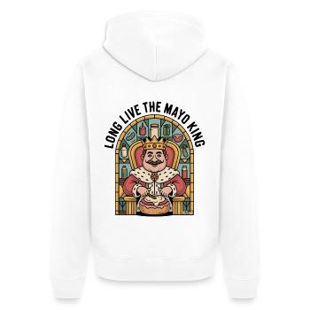 Mayonnaise King on Throne with Sandwich Comic - Unisex Premium Organic Zip Hoodie - white - Back - Thijin (182cm)