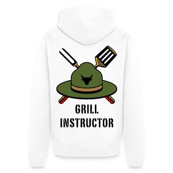 Instructeur de grillades (grillades, BBQ, Barbecue, cabane / POS) - Veste à capuche bio Premium Unisexe - blanc - Dos - Thijin (182cm)