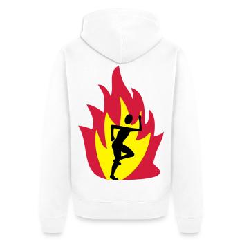 Runner flame - Unisex Premium Organic Zip Hoodie - white - Back - Thijin (182cm)