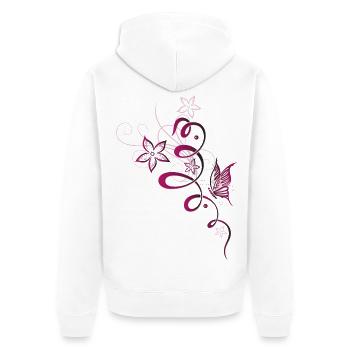 Spring flowers butterfly Spring cherry red - Unisex Premium Organic Zip Hoodie - white - Back - Thijin (182cm)