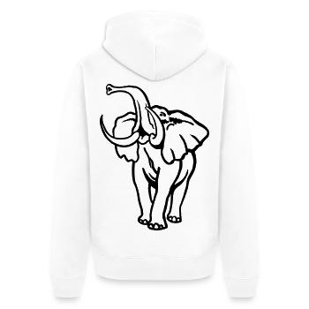 Afrika-Elefant I Bulle - Unisex Premium Bio Zip Hoodie - Weiß - Hinten - Thijin (182cm)