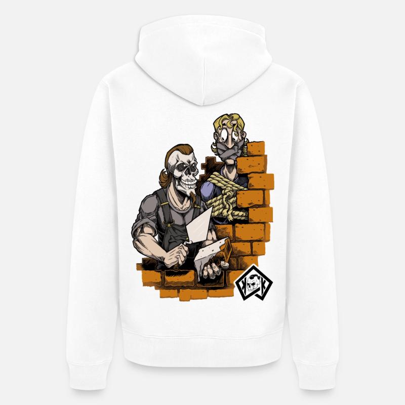 Bricklayer, master mason, craftsman, construction technician - Unisex Premium Organic Zip Hoodie - white
