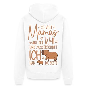 So viele Mamas Beste Mama Baby Muttertag Geschenk - Unisex Premium Bio Zip Hoodie - Weiß - Hinten - Thijin (182cm)
