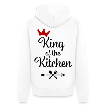 Men's Cooking Apron - Unisex Premium Organic Zip Hoodie - white - Back - Thijin (182cm)